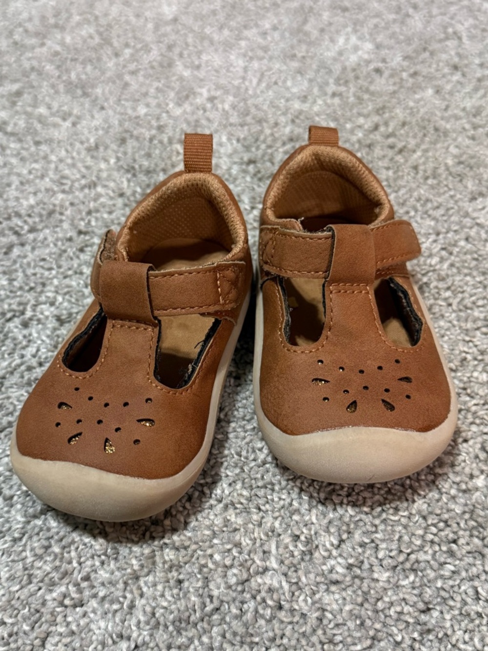 Stride Rite Toddler Mary Jane Shoes in Brown with Cream Toe